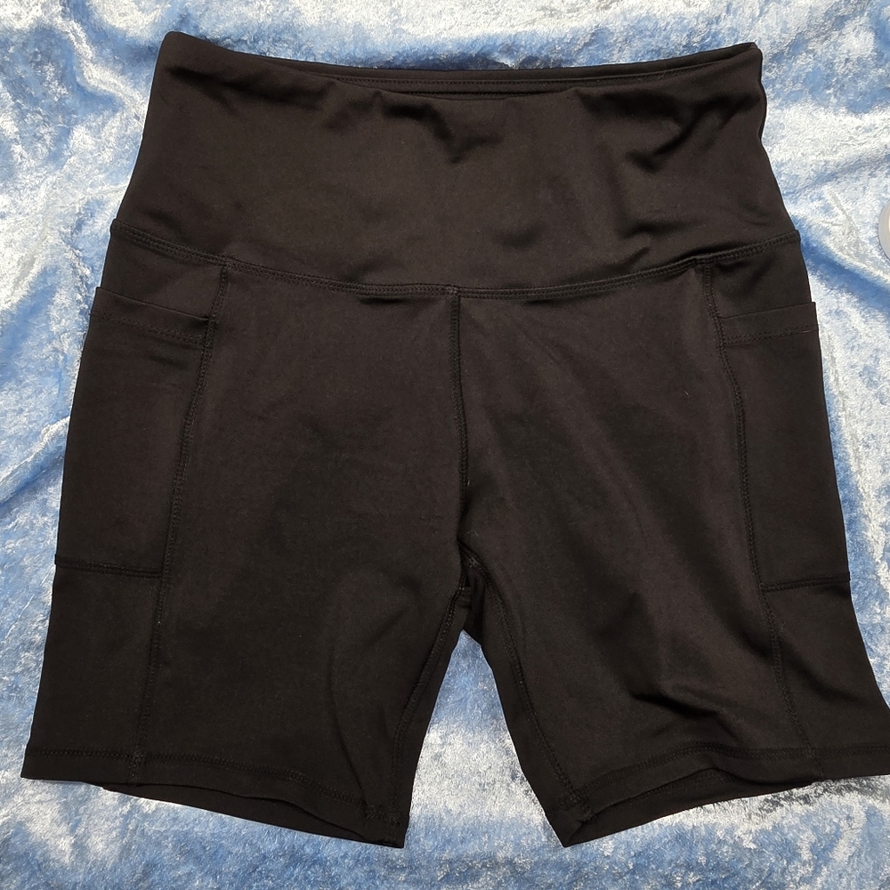 🌟 High-Waisted Black Women's Bike Shorts